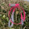 Collier biothane rose et gris personnalisé sur mesure Elodog