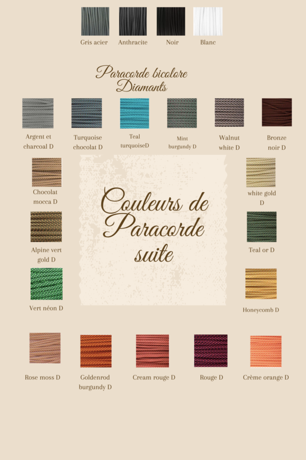 Palette de couleurs paracorde Elodog